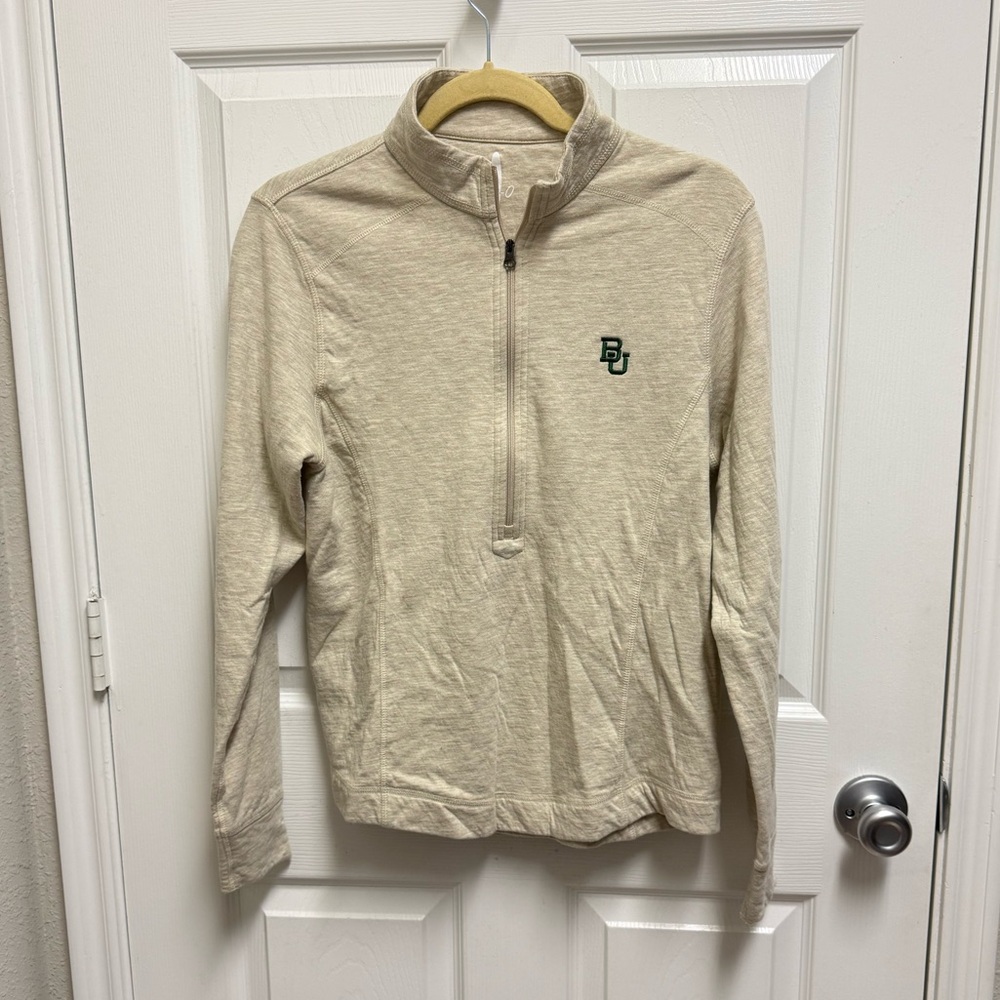Johnnie-O Baylor University Cream Half Zip Sweater
